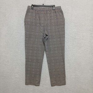 Lands’ End Plaid Pull-On Pants Size L Elastic Waist